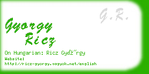 gyorgy ricz business card